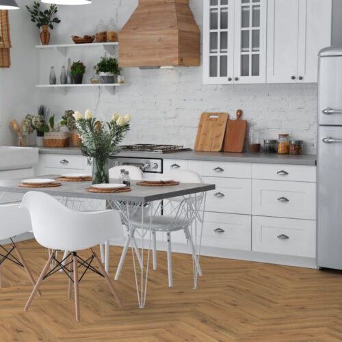 Lignum core herringbone kitchen image