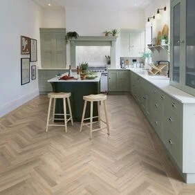 Polyflor LVT parquet herringbone design