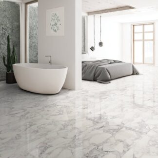 Kaindl White Marble - Aqua Pro 8.5mm High Gloss Laminate Flooring