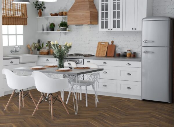 Fusion Premium Coffee Oak Grey Herringbone 12mm Laminate Flooring - Image 3