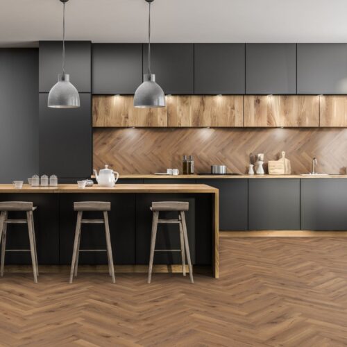 Fusion Premium Oak Robust Fumed Herringbone 12mm Laminate Flooring