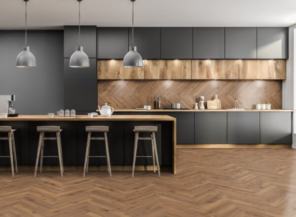 Fusion Premium Oak Robust Fumed Herringbone 12mm Laminate Flooring