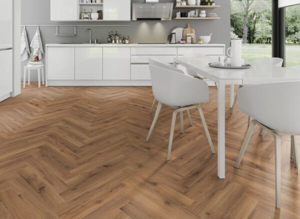 Fusion Premium Oak Robust Fumed Herringbone 12mm Laminate Flooring - Image 5