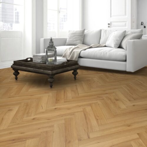 Fusion Premium Oak Robust Natural Herringbone 12mm Laminate Flooring