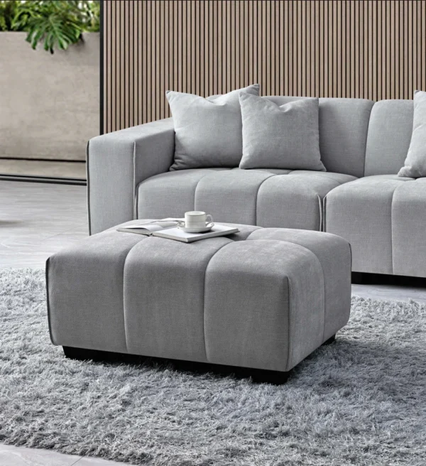 Aluxo Leonard Boucle Corner Sofa in Cloudy Grey - Image 3