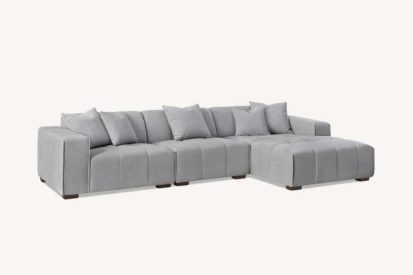 Aluxo Leonard Boucle Corner Sofa in Cloudy Grey - Image 5