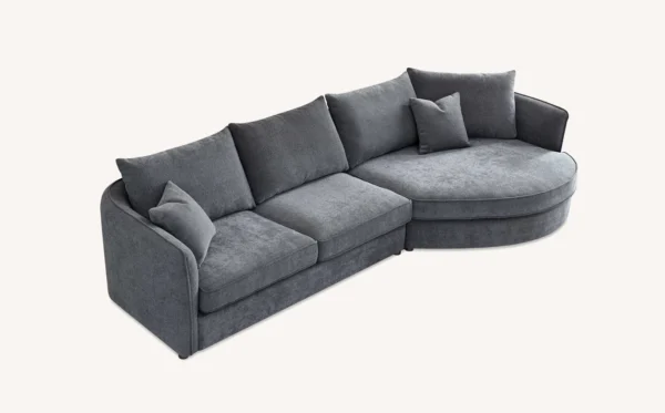 Rubin Corner Chaise in Charcoal Boucle - Image 7