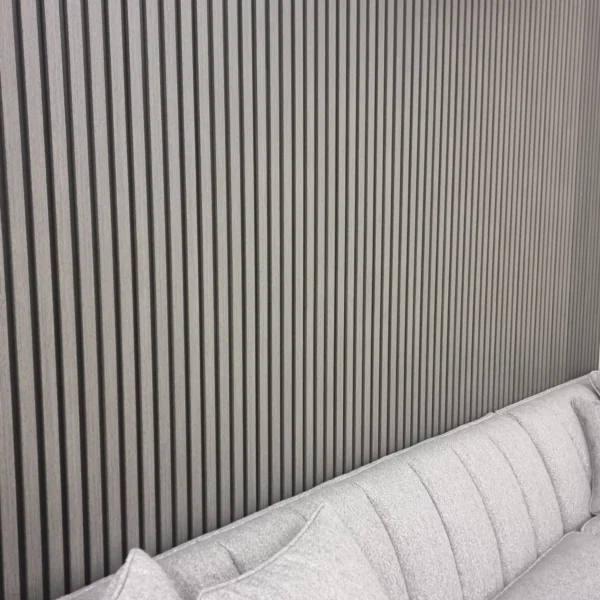 Wood Effect Slatted Veneer Dark Oak Wall Panels - Image 3