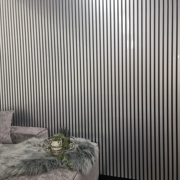 Wood Effect Slatted Veneer Dark Oak Wall Panels - Image 6