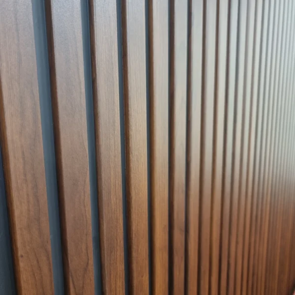 Wood Effect Slatted Veneer Dark Oak Wall Panels - Image 8