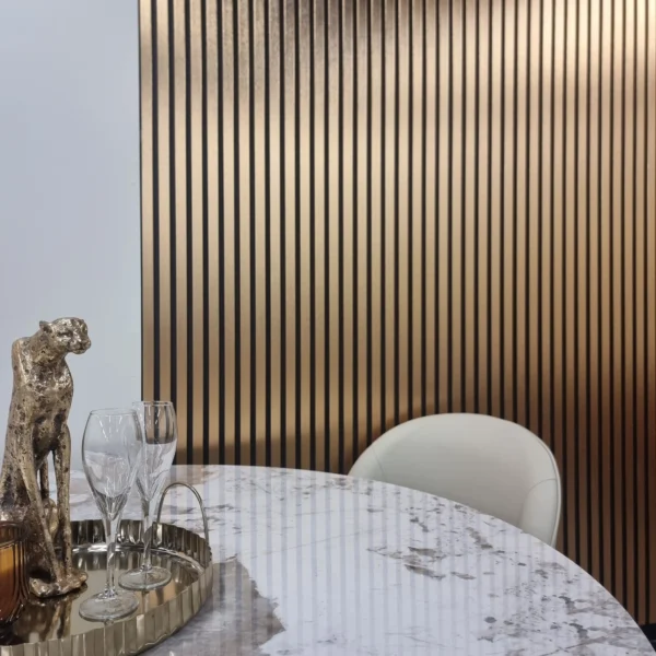 Wood Effect Slatted Veneer Dark Oak Wall Panels - Image 12