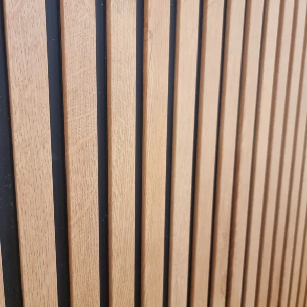 Wood Effect Slatted Veneer Dark Oak Wall Panels - Image 15