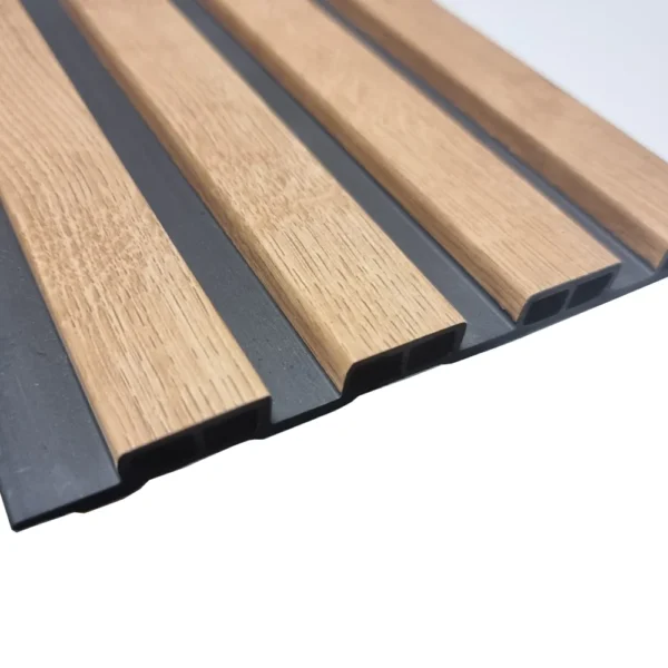 Wood Effect Slatted Veneer Dark Oak Wall Panels - Image 20