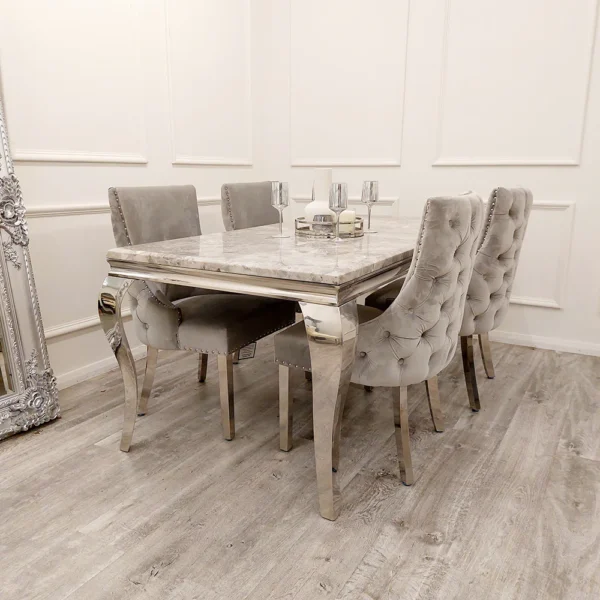 Louis Chrome Dining Table - Image 3