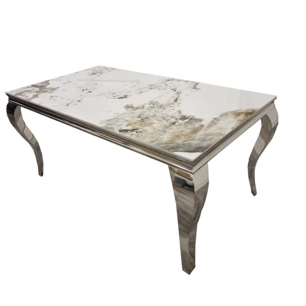 Louis Chrome Dining Table - Image 7