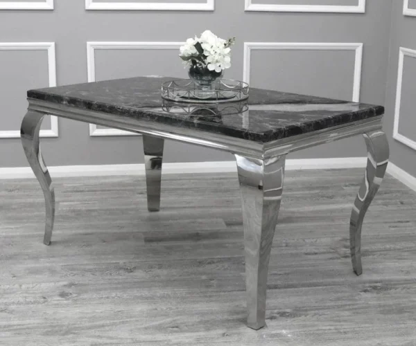 Louis 120CM Marble & Chrome Dining Table - 4 Colours