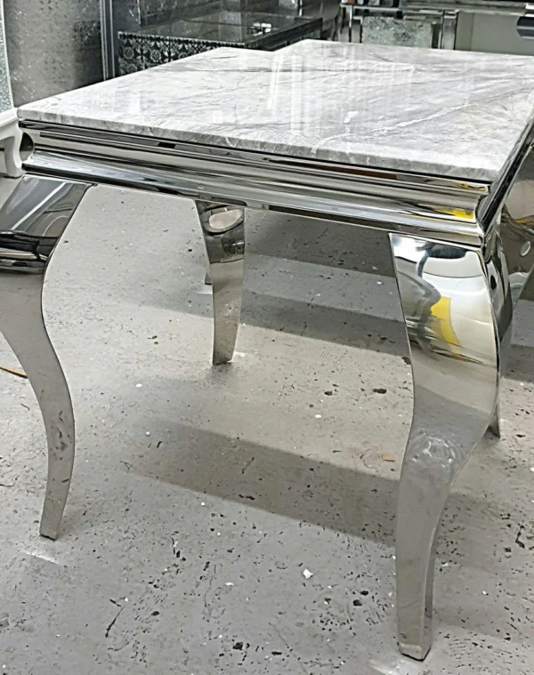 Louis Grey Marble Lamp Table - Image 2