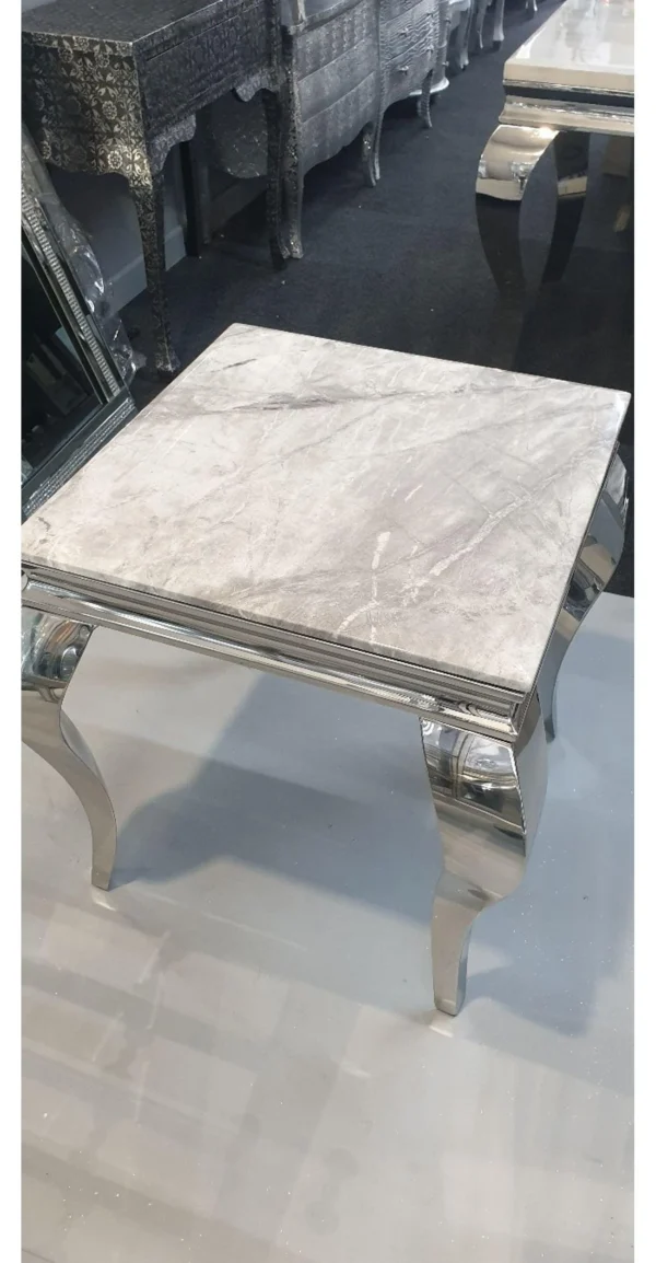 Louis Grey Marble Lamp Table - Image 6